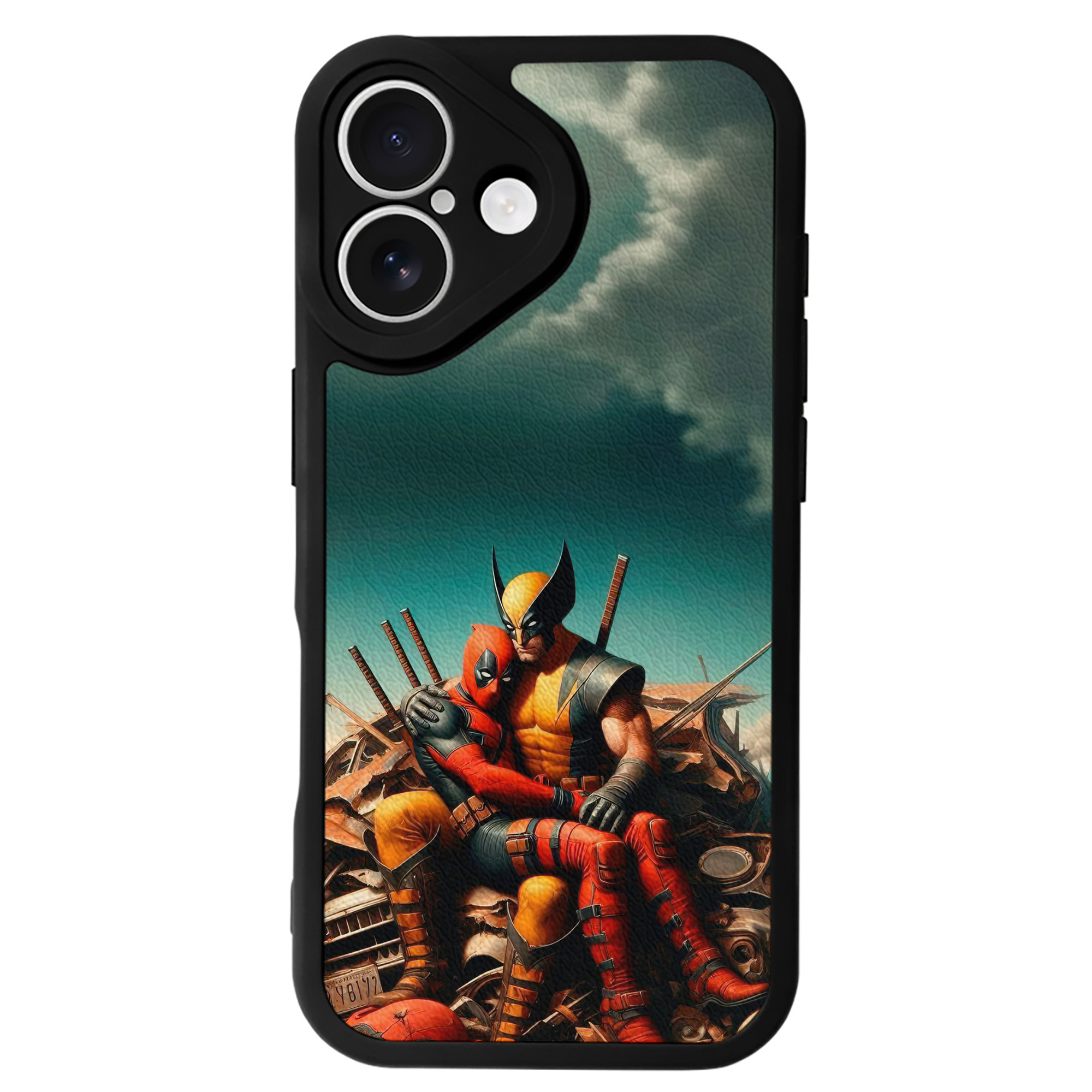 （画像用） Deadpool デッドプール 【iPhone 16シリーズ対応】シリコンスマホケース（レザー調） 材質：シリコン